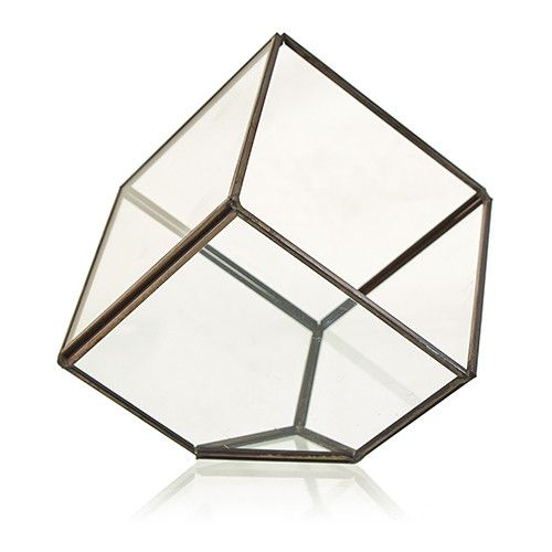Geometric Crystal Display Terrarium — Cube on Corner