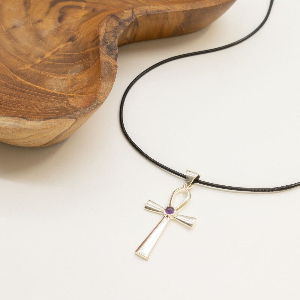 Ankh Symbol of Eternal Life Pendant | Silver Plated | 45cm Cord