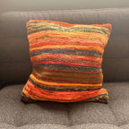 Sunrise Oranges Rag Rug Cushion Cover | Recycled Cotton | Handmade in India