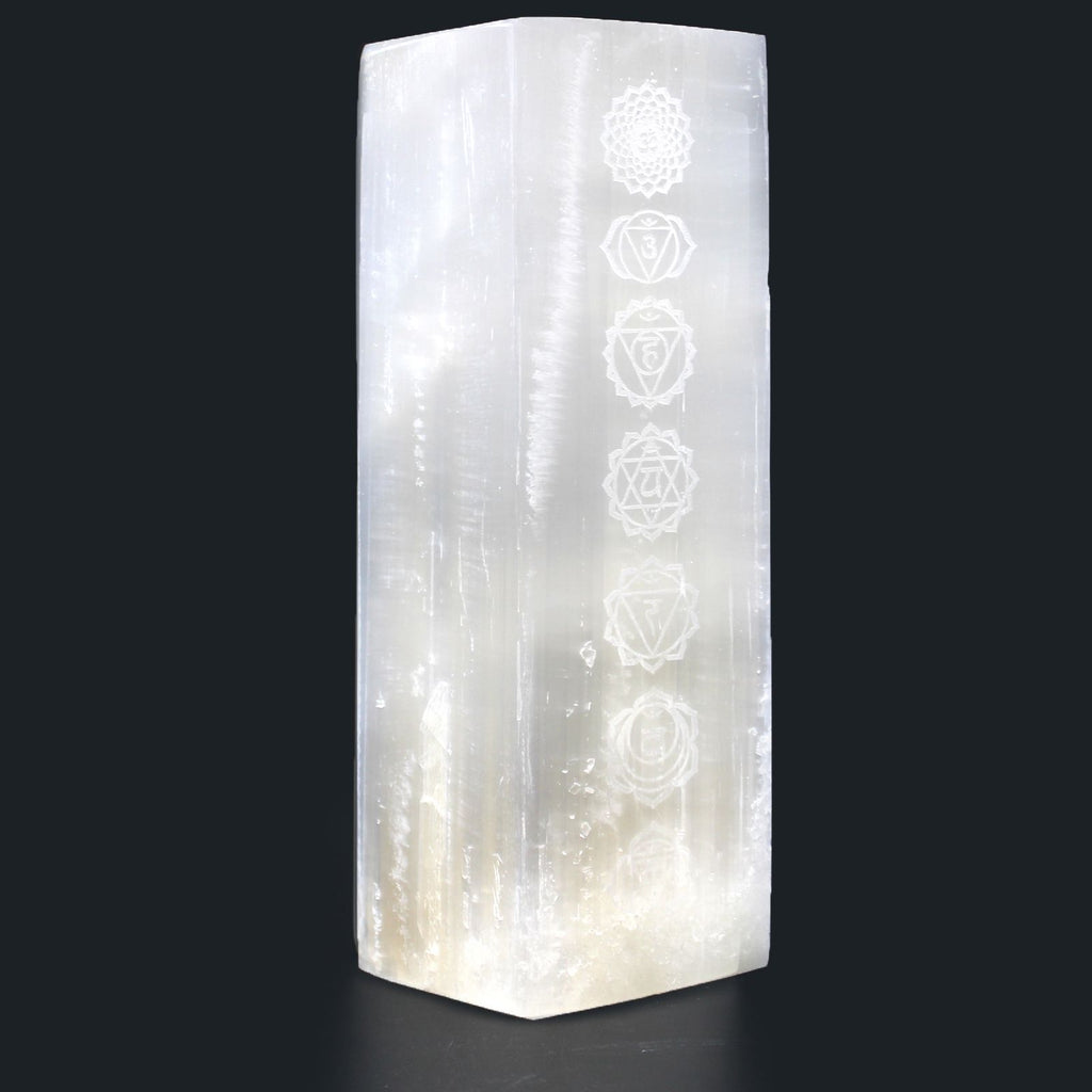 Chakra Lamp Selenite Block Lamp 25cm