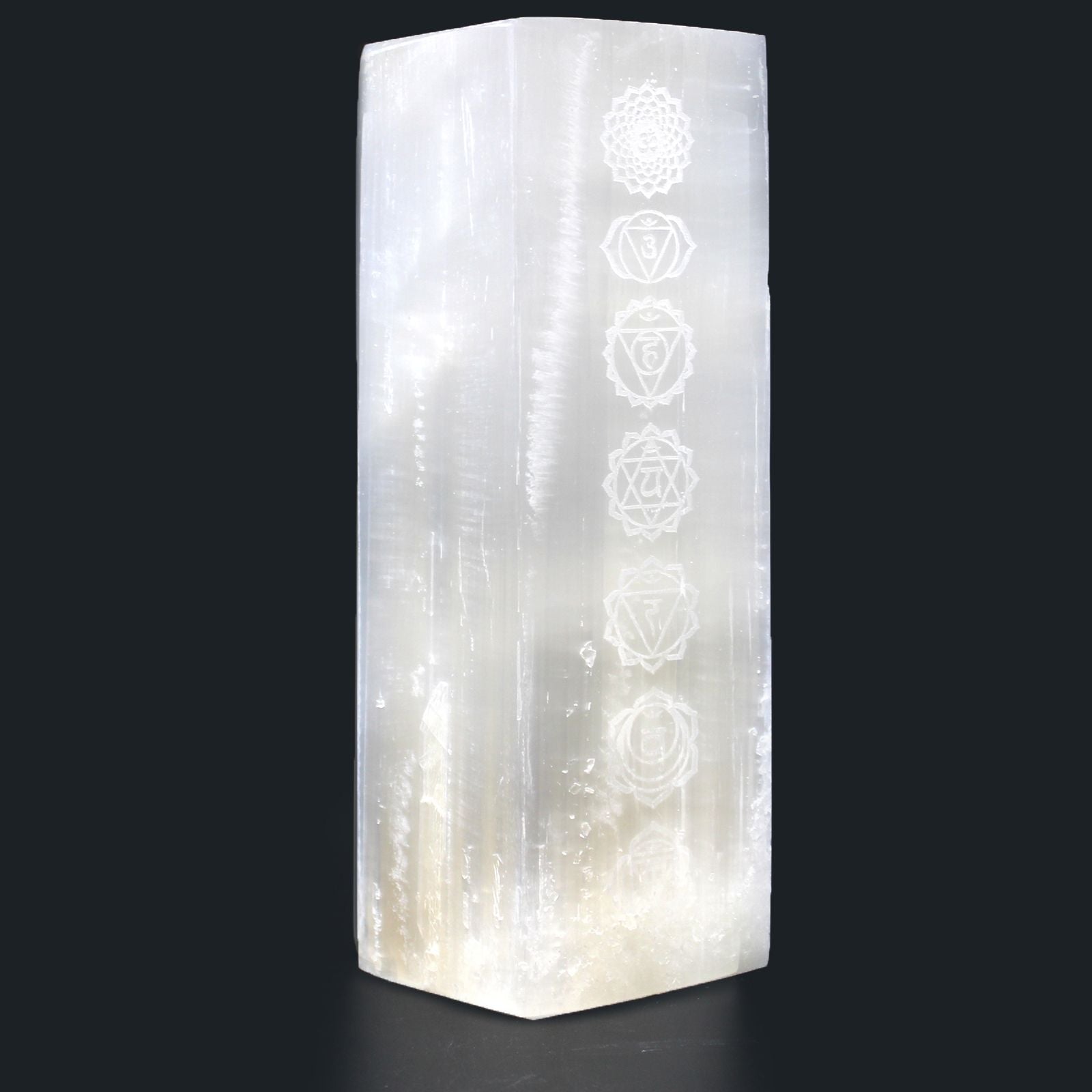 Chakra Lamp Selenite Block Lamp 25cm
