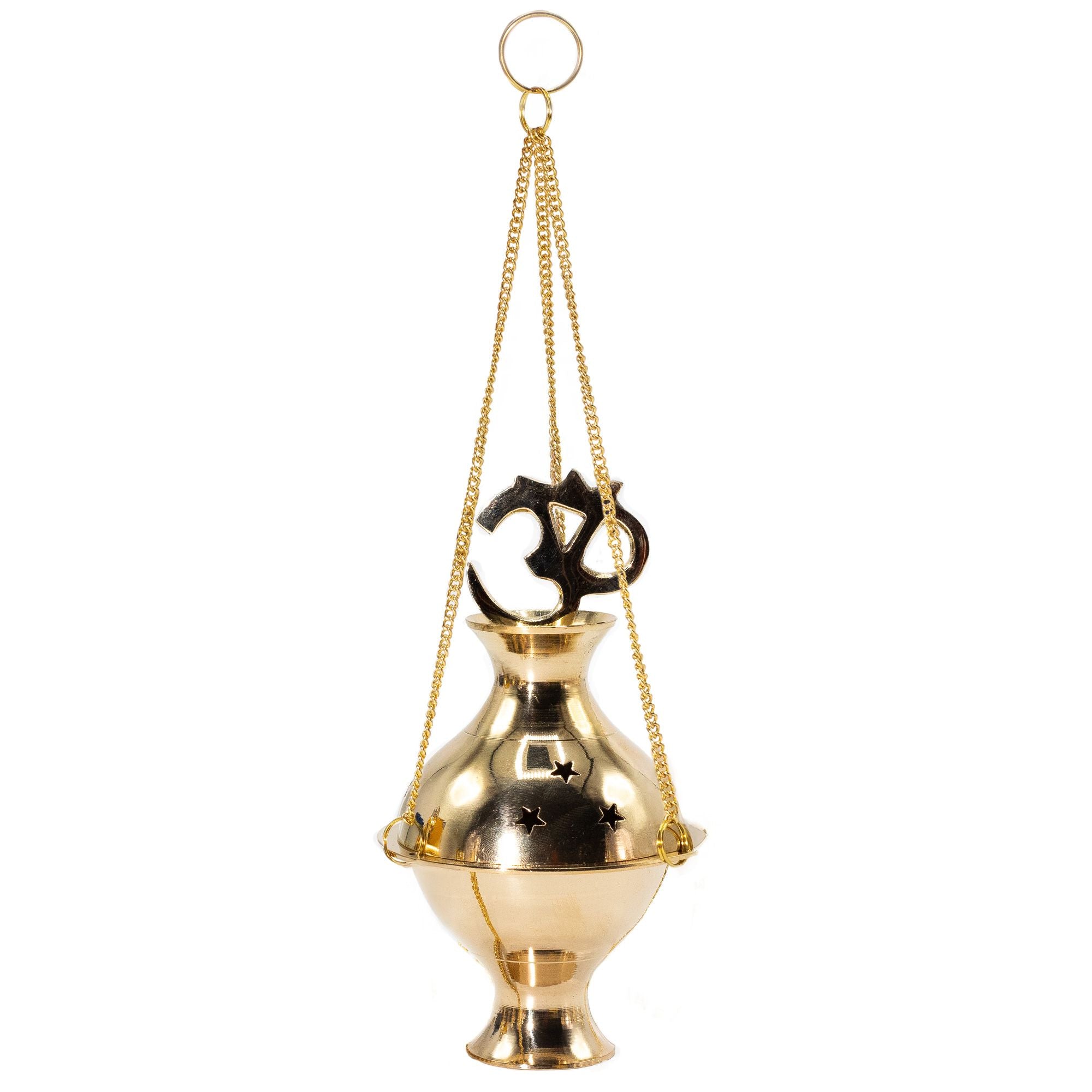 Om Hanging Brass Incense Burner
