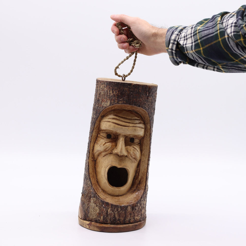 The Old Man of the Woods — Tree Trunk Bird House