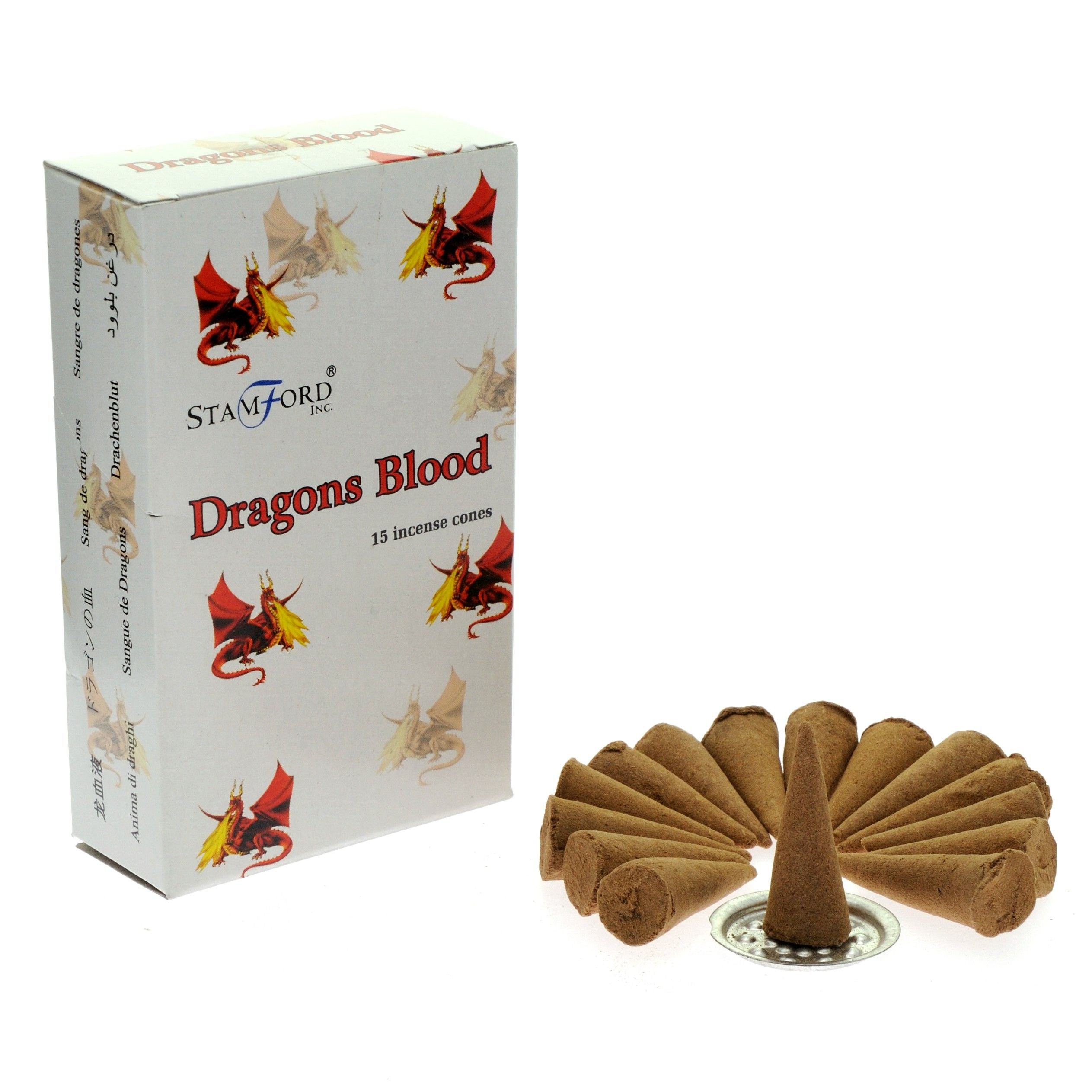 Dragon's Blood Incense Cones | Pack of 15 with Holder