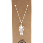 Rock Quartz Guardian Angel Pendant Necklace