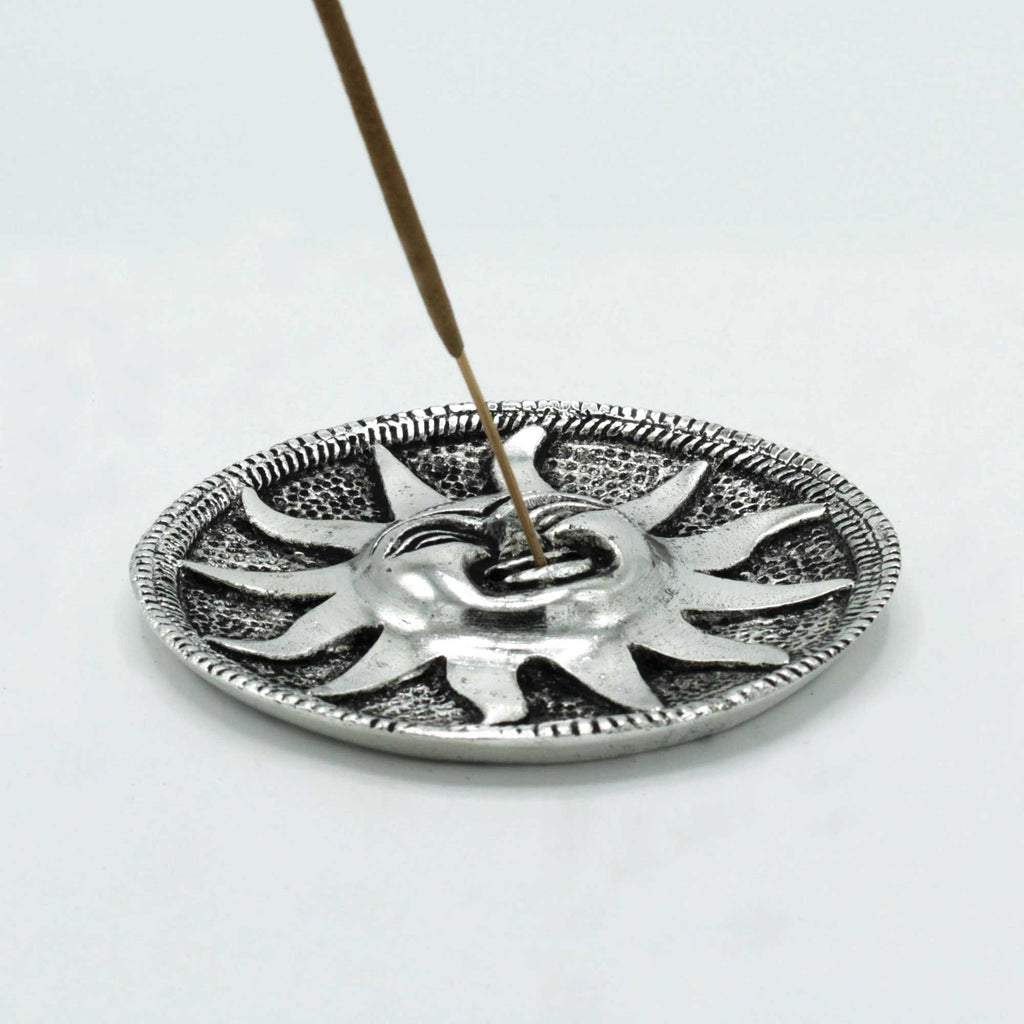 Polished Aluminium Sun Incense Stick Holder | 9cm