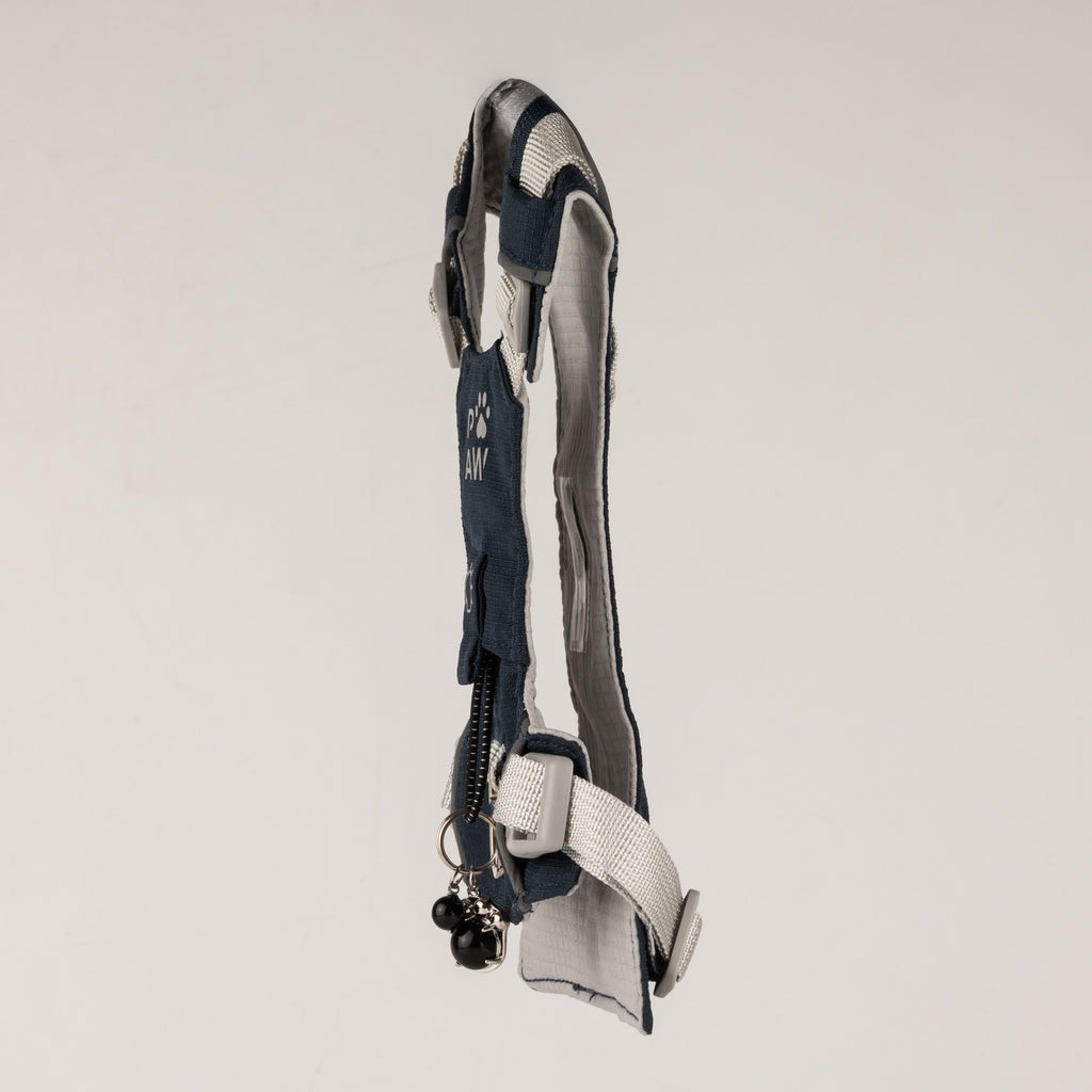 Dog Step-In Guardian Harness with Reflective Mesh & Black Obsidian Charm - Rock Grey - Small (4-8kg)