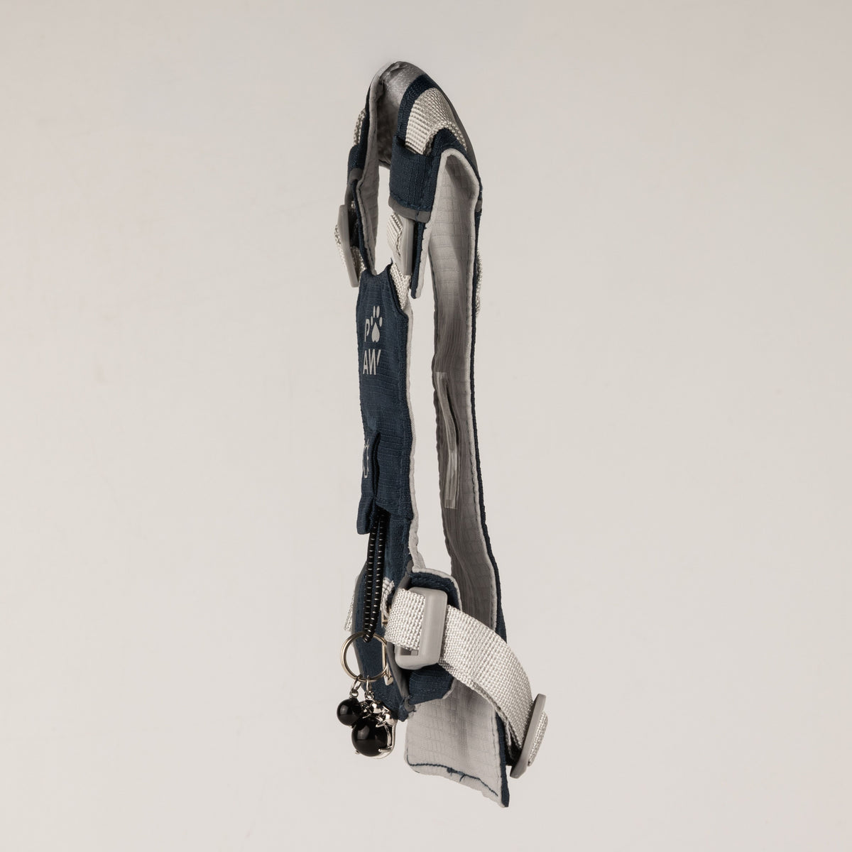Dog Step-In Guardian Harness with Reflective Mesh & Black Obsidian Charm - Rock Grey - Small (4-8kg)