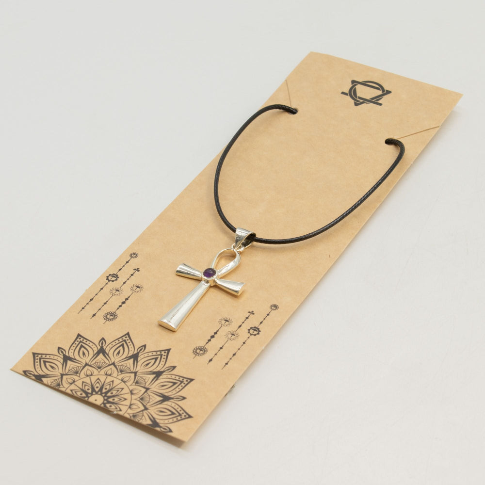 Ankh Symbol of Eternal Life Pendant | Silver Plated | 45cm Cord
