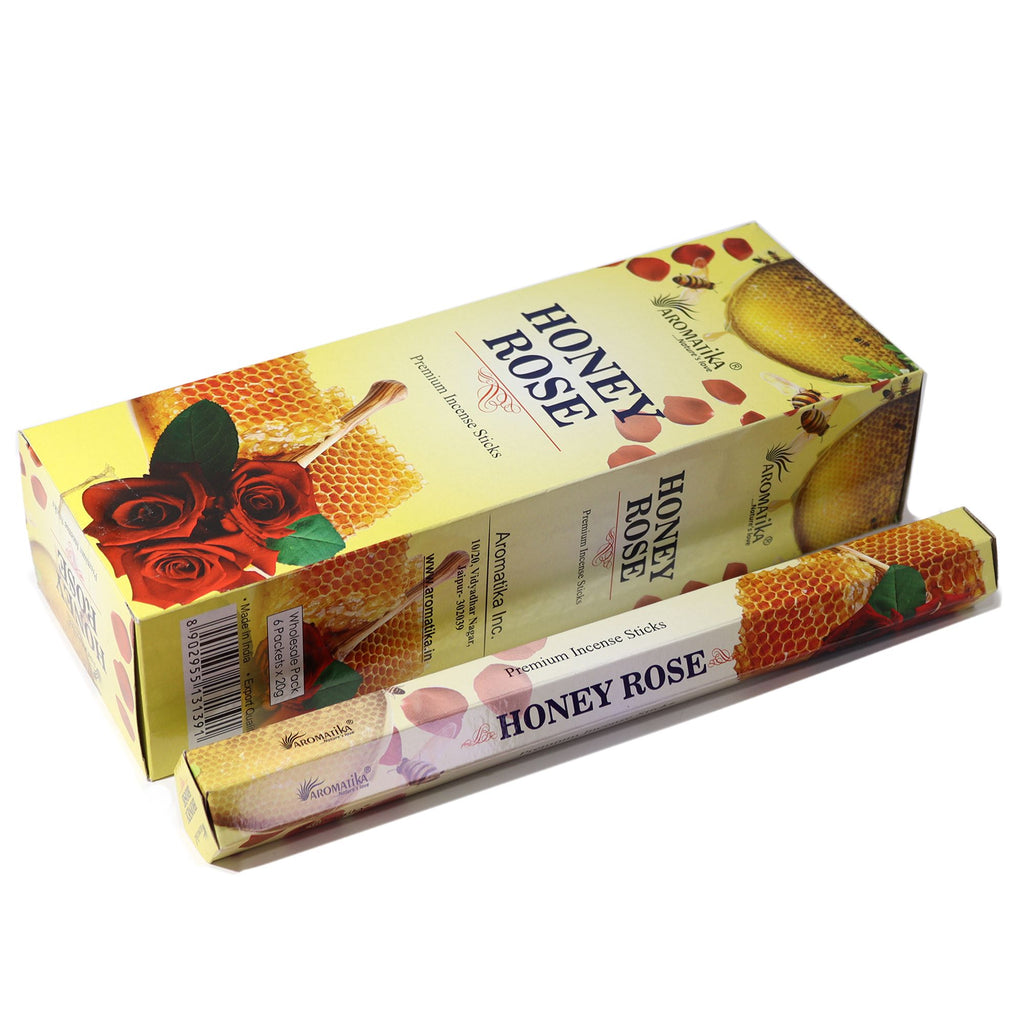 Honey Rose Charcoal-Free Hex Incense Sticks - Aromatika
