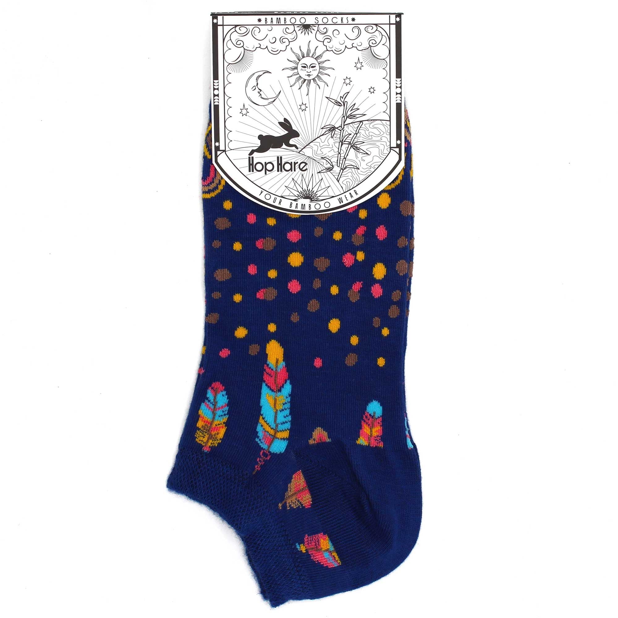 S/M Hop Hare Bamboo Socks Low Indian Feathers