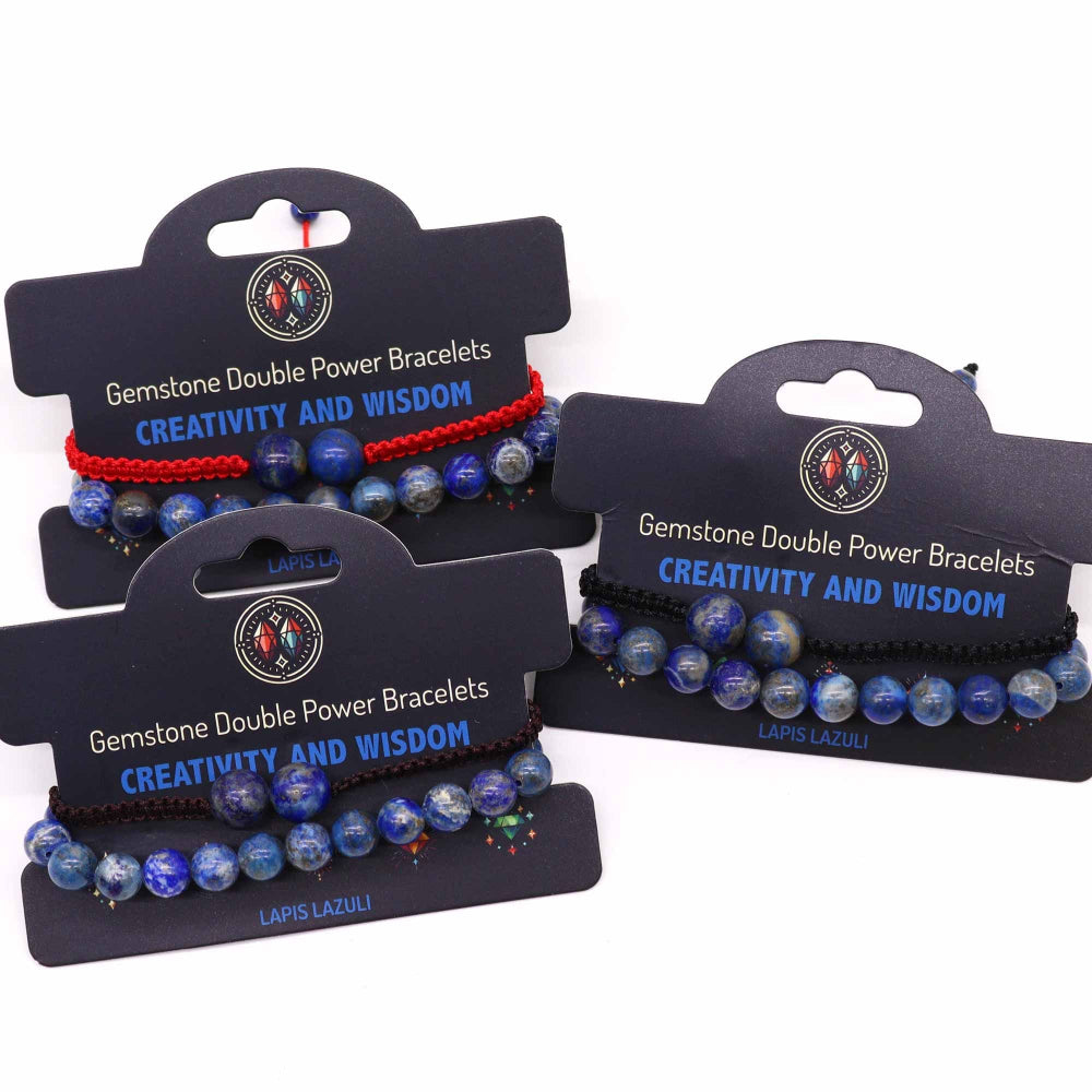 Lapis Lazuli Gemstone Double Power Bracelets