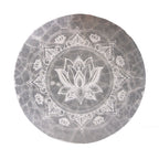 Selenite Charging Plate 10cm | Lotus Mandala Design