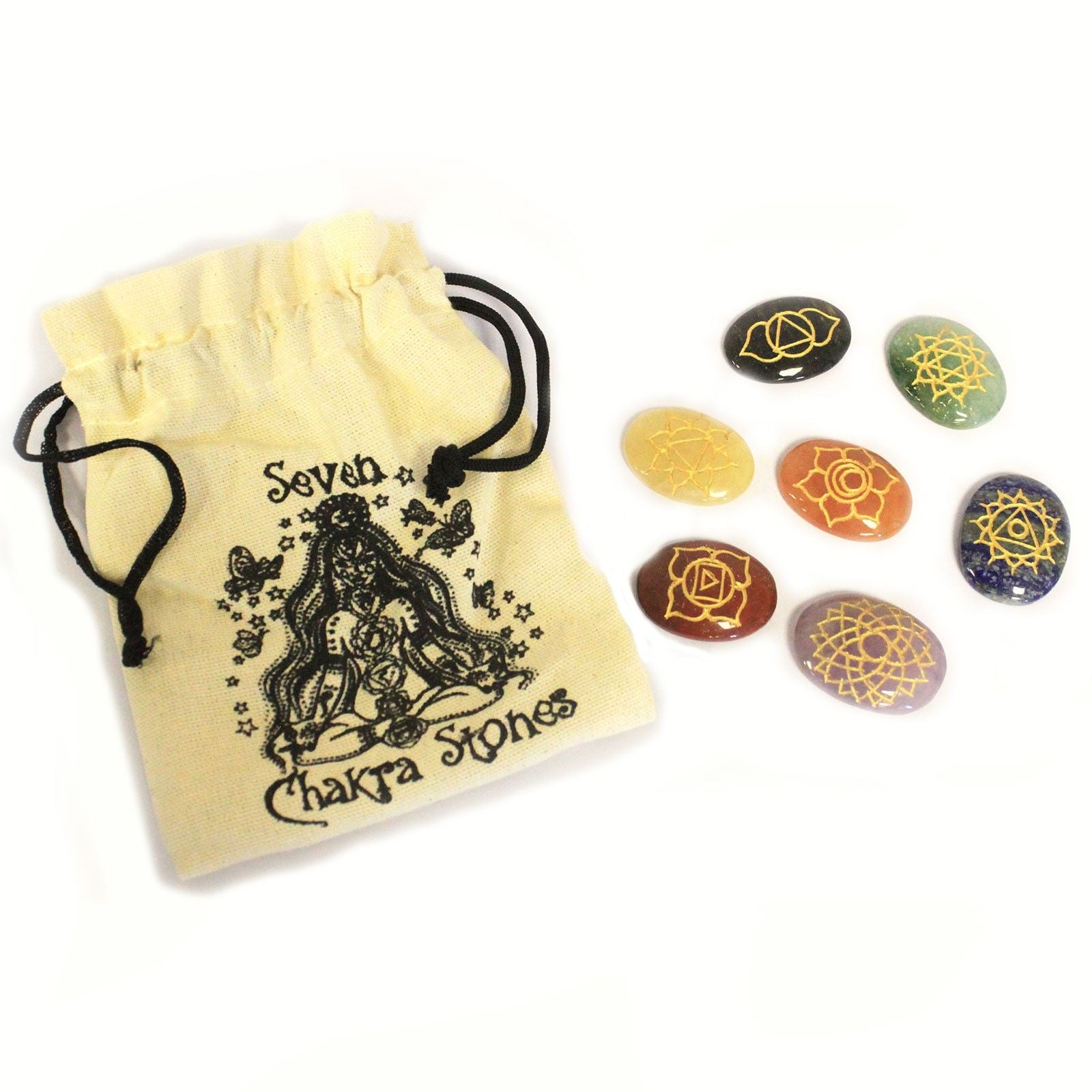 Large Stones Chakra Set ( oval shape )