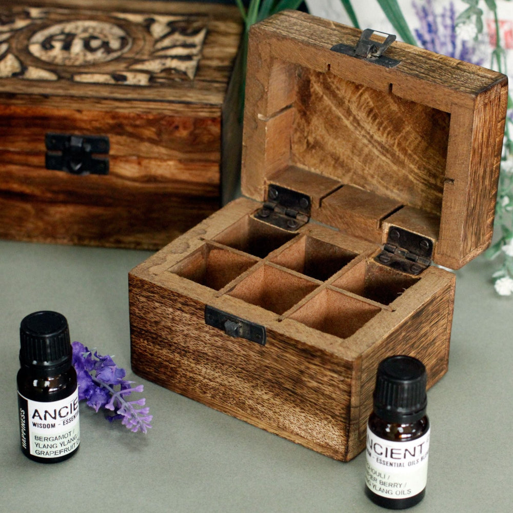 Mango Wood Aromatherapy Box for 24 Bottles