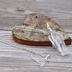 Rock Quartz Guardian Angel Pendant Necklace