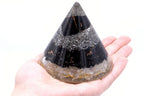 Selenite & Black Tourmaline Orgonite Cone with Copper - 90 mm