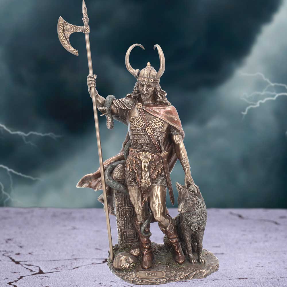 Loki Norse Trickster God Bronzed Figurine