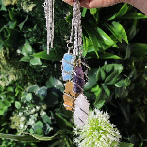 Rough Tiger Eye Cascade Wrapped Gemstone Necklace