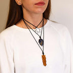 White Howlite Laced Gemstone Hexagon Pendant