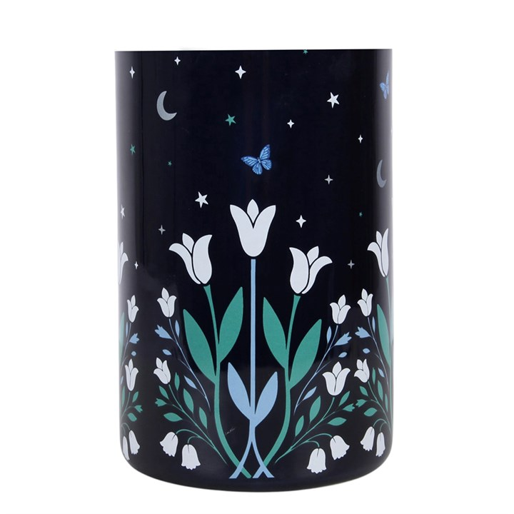 Moonflower Print Ceramic Flower Vase