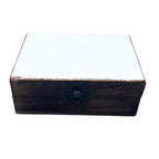 White Medium Ceramic Glazed Wood Box