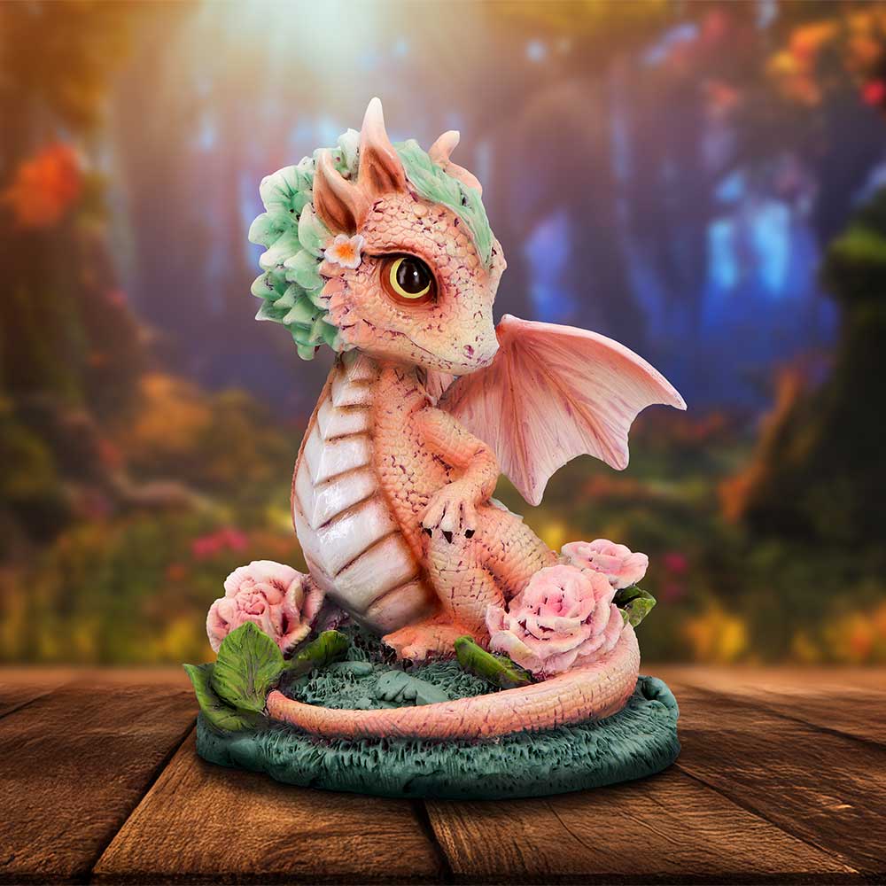 Carnation Flower Dragon Figurine | 12cm