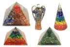 Turquoise & Black Tourmaline Orgonite Pyramid - 70 mm