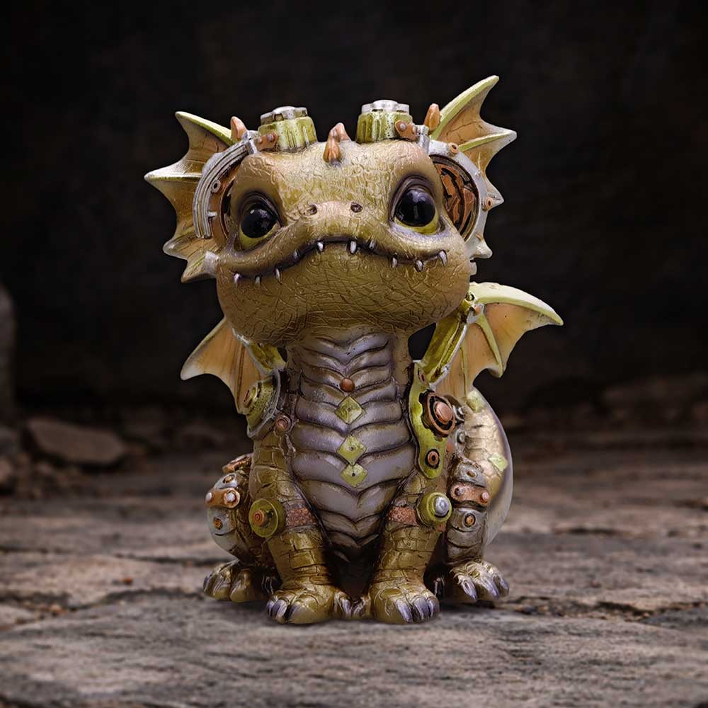 Coglet Gold Steampunk Dragon Figurine