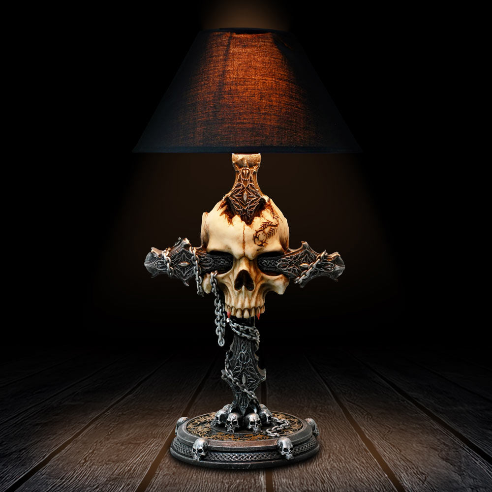 Cranium Crucis Gothic Skull Table Lamp
