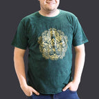 Hamsa Stone Washed T-Shirt - Green - XLarge