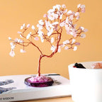 Rose Quartz on Pink Agate Base Gemstone Tree (100 stones)