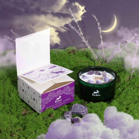 Amethyst Moon Hop Hare Tarot Card Magic Flower Candle