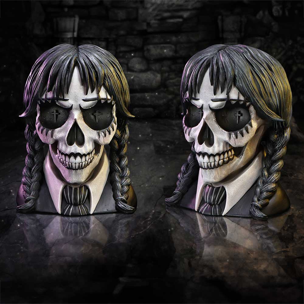 Dark Glare Gothic School Girl Skull