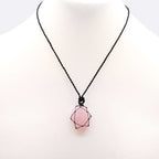 Rose Quartz Laced Gemstone Teardrop Pendant
