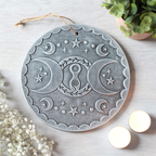 Triple Goddess Silver-Effect Terracotta Plaque | 20.2cm