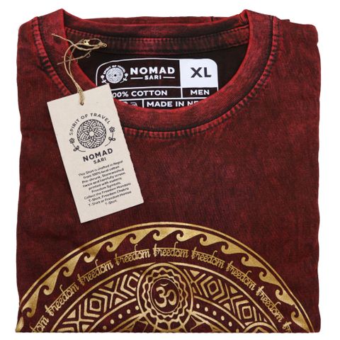 Chakra Maroon  Stone Washed T-Shirt X Large