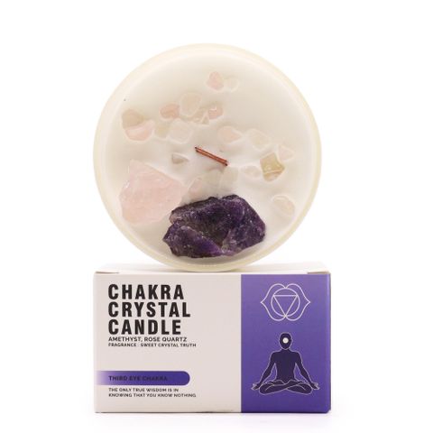 Third Eye Chakra Crystal Candle