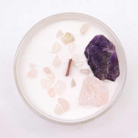 Third Eye Chakra Crystal Candle
