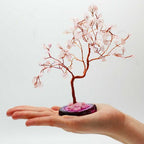 Rose Quartz on Pink Agate Base Gemstone Tree (100 stones)