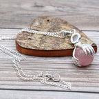 Rose Quartz Gemstone Healing Hands Pendant
