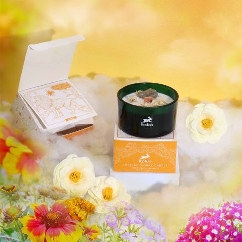 The Lion Hop Hare Crystal Magic Flower Candle