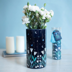 Moonflower Print Ceramic Flower Vase