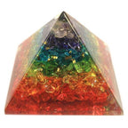 Large Chakra Gemchip Orgonite Pyramid - 70 mm