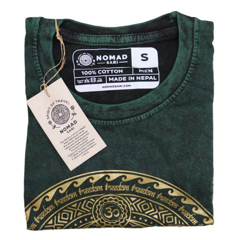 Chakra Green Stone Washed T-Shirt Small