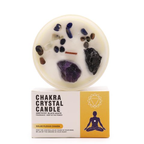 Solar Plexus Chakra  Crystal Candle