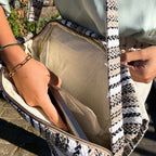 Soft Cream & Grey Soft Banjar Laptop Bag