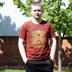 Hamsa Stone Washed T-Shirt - Maroon -  Small