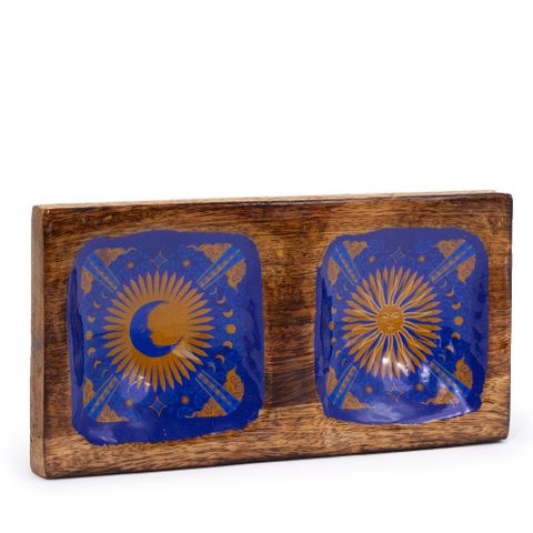 Sun & Moon Hop Hare Enamelled Double Trinket Tray