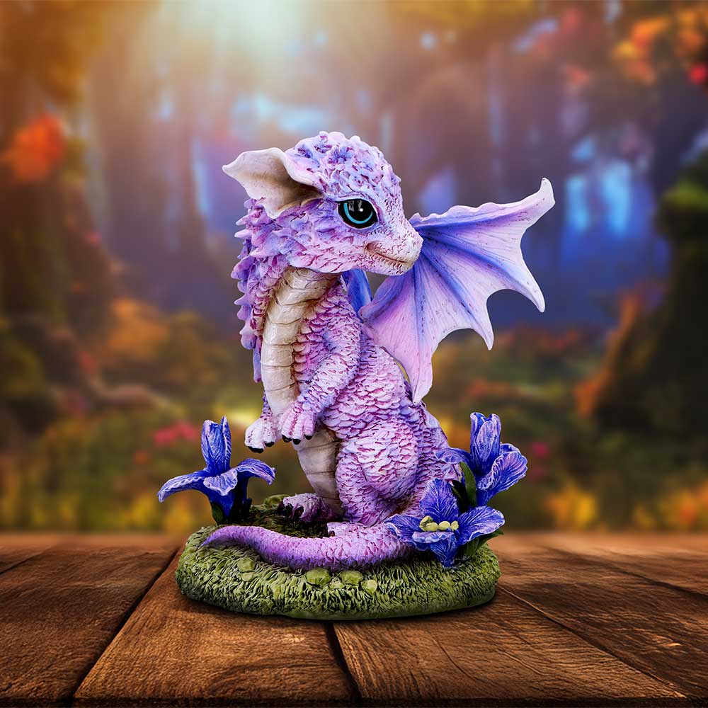 Iris Flower Dragon Figurine | 12cm